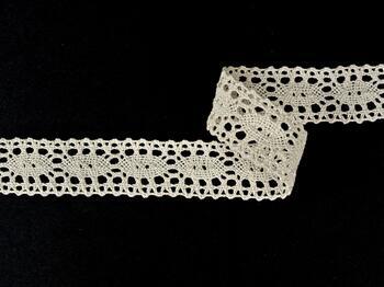 Cotton bobbin lace insert 75372, width 28 mm, ecru BD - 1
