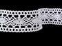 Cotton bobbin lace insert 75384, width 45 mm, white - 1/4