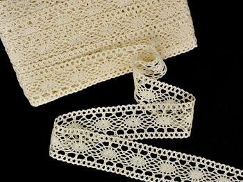 Cotton bobbin lace insert 75384, width 45 mm, ecru - 1