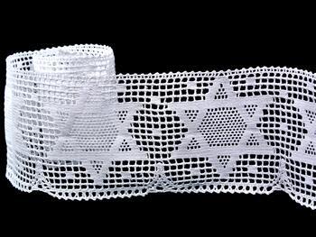Cotton bobbin lace 75138, width 95 mm, white - 1