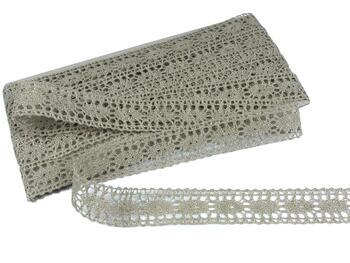 Linen bobbin lace insert 75393, width 22 mm, 100% linen natural - 1