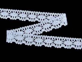 Cotton bobbin lace 75394, width 25 mm, white - 1