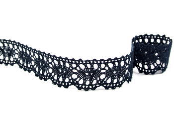 Bobbin lace No. 75394 black | 30 m - 1