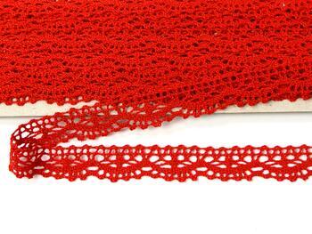 Cotton bobbin lace 75395, width 16 mm, red - 1