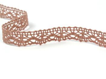 Cotton bobbin lace 75395, width 16 mm, terracotta - 1