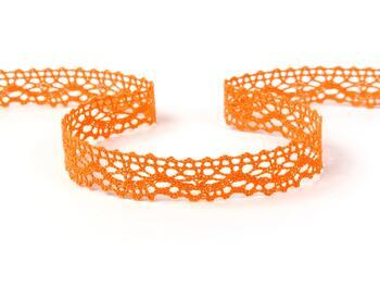 Cotton bobbin lace 75395, width 16 mm, rich orange - 1