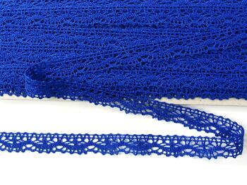 Cotton bobbin lace 75395, width 16 mm, royal blue - 1