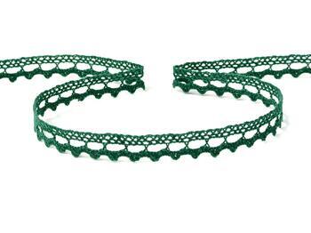 Cotton bobbin lace 75397, width 9 mm, dark green - 1