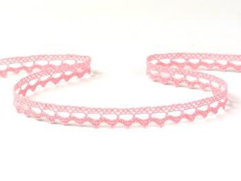 Cotton bobbin lace 75397, width 9 mm, pink - 1