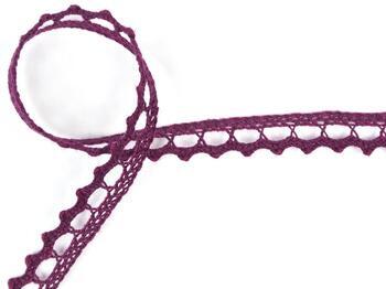 Cotton bobbin lace 75397, width 9 mm, violet - 1