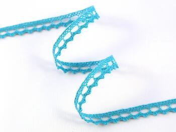 Cotton bobbin lace 75397, width 9 mm, turquoise - 1