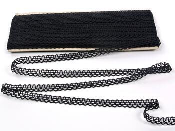 Cotton bobbin lace 75405, width 10 mm, black - 1