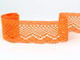 Cotton bobbin lace 75414, width 55 mm, rich orange - 1/4