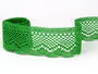 Cotton bobbin lace 75414, width 55 mm, grass green - 1/4