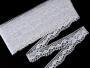 Cotton bobbin lace 75416, width 27 mm, white - 1/4