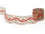Bobbin lace No. 75416 dark beige/red | 30 m - 1/4