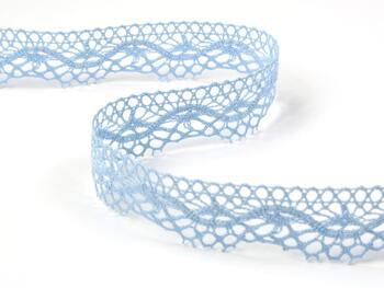 Cotton bobbin lace 75416, width 27 mm, light blue - 1