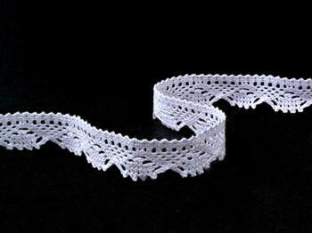 Cotton bobbin lace 75423, width 26 mm, white - 1