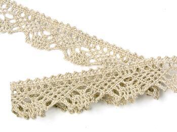 Cotton bobbin lace 75423, width 26 mm, linen gray - 1