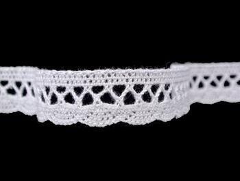 Cotton bobbin lace 75428, width 18 mm, white - 1