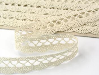 Cotton bobbin lace 75428, width 18 mm, light cream - 1