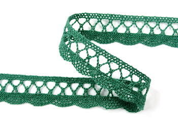 Cotton bobbin lace 75428, width 18 mm, dark green - 1
