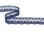 Cotton bobbin lace 75428, width 18 mm, dark blue - 1/4