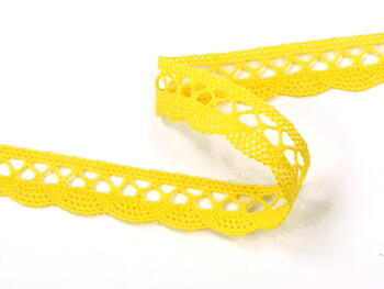 Cotton bobbin lace 75428, width 18 mm, yellow - 1