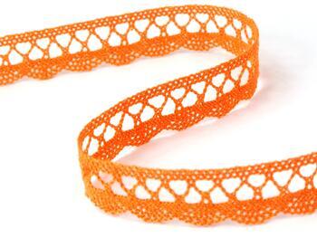 Cotton bobbin lace 75428, width 18 mm, rich orange - 1