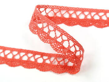Cotton bobbin lace 75428, width 18 mm, light red coral - 1
