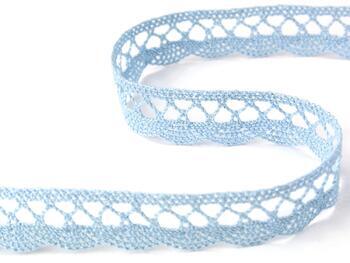 Cotton bobbin lace 75428, width 18 mm, light blue - 1