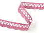 Cotton bobbin lace 75428, width 18 mm, pink - 1/4