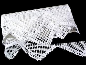 Cotton bobbin lace 75142, width 60 mm, white - 1