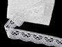 Cotton bobbin lace 75431, width 54 mm, white - 1/4