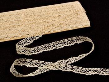 Cotton bobbin lace 75413, width 15 mm, ecru - 1