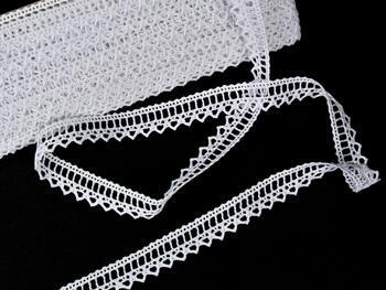 Cotton bobbin lace 75445, width 18 mm, white - 1