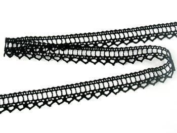 Cotton bobbin lace 75445, width 18 mm, black - 1