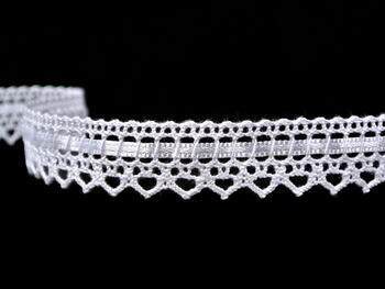 Cotton bobbin lace 75445, width 18 mm, white/white ribbon - 1