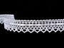 Cotton bobbin lace 75445, width 18 mm, white/white ribbon - 1/4