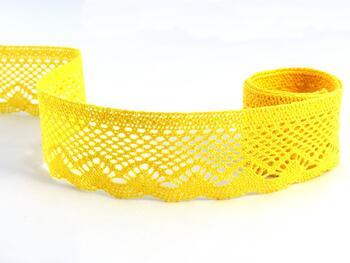 Cotton bobbin lace 75414, width 55 mm, yellow - 1