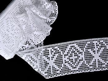 Cotton bobbin lace 75450, width 115 mm, white - 1
