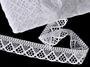 Cotton bobbin lace 75453, width 40 mm, white - 1/4
