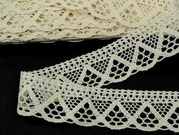Cotton bobbin lace 75453, width 40 mm, ecru - 1