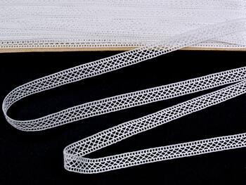 Cotton bobbin lace insert 75454, width 10 mm, white - 1