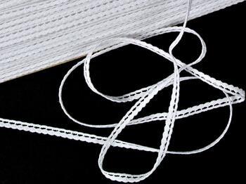 Cotton bobbin lace 75464, width 6 mm, white - 1