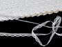Cotton bobbin lace 75465, width 7 mm, white - 1/4