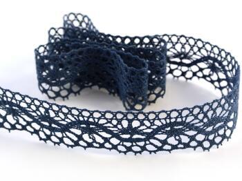Cotton bobbin lace 75416, width 27 mm, ocean blue - 1