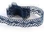Cotton bobbin lace 75416, width 27 mm, ocean blue - 1/2