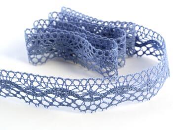 Cotton bobbin lace 75416, width 27 mm, sky blue - 1