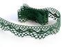 Cotton bobbin lace 75416, width 27 mm, dark green - 1/2